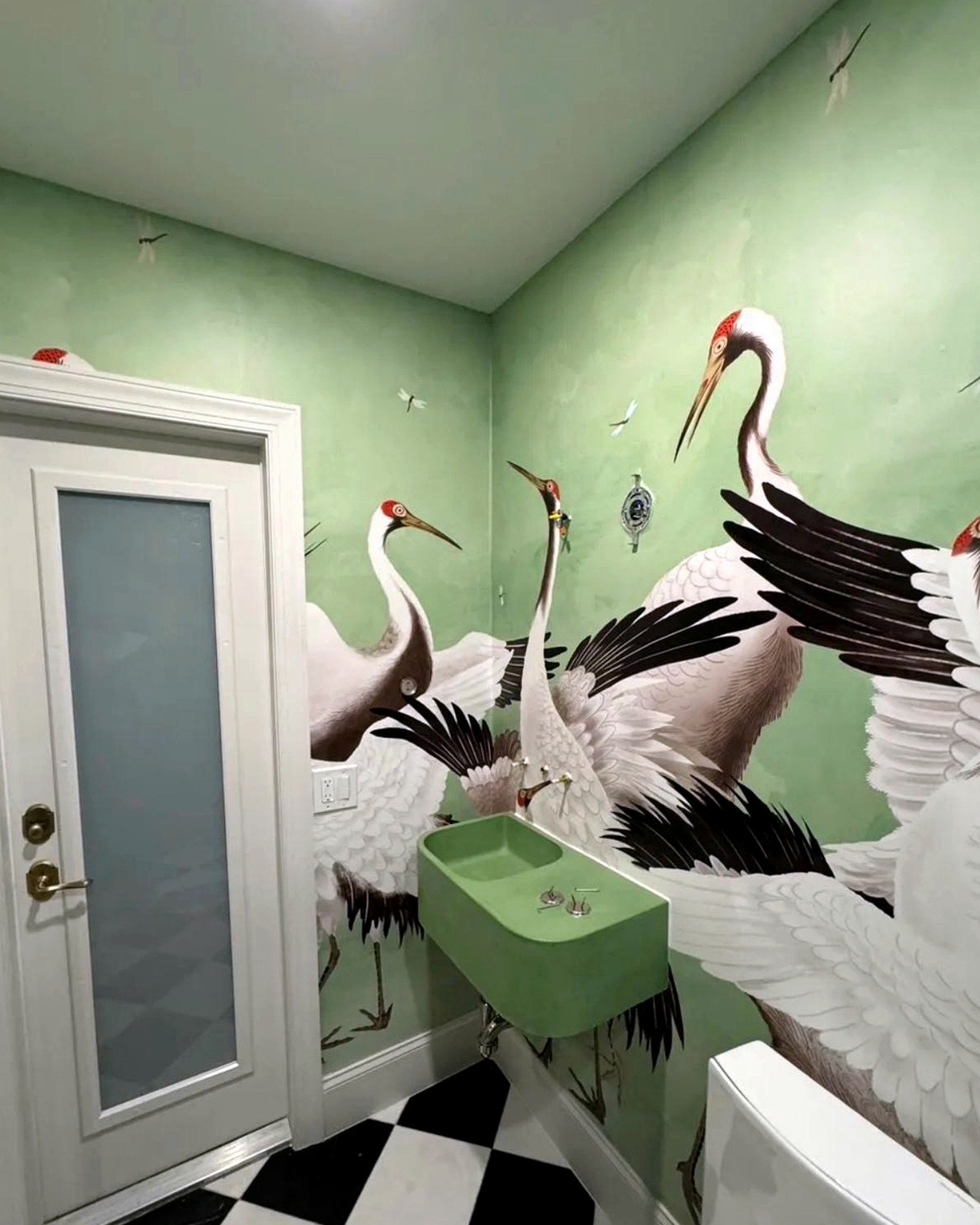 Flamingo Art Guest Bathroom, Boca Raton, Florida